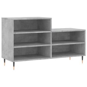 vidaXL apavu plaukts, betonpelēks, 102x36x60 cm, inženierijas koks