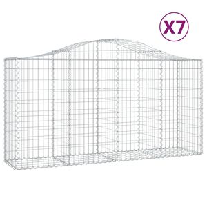 vidaXL arkveida gabiona grozi, 7 gb., 200x50x100/120cm, cinkota dzelzs