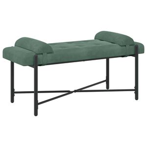 vidaXL Poga-pufēta sola ar spilveniem Jūras zaļa 110 x 40 x 46 cm