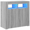 vidaXL kumode ar LED lampiņām, pelēka ozolkoka krāsa, 80x35x75 cm