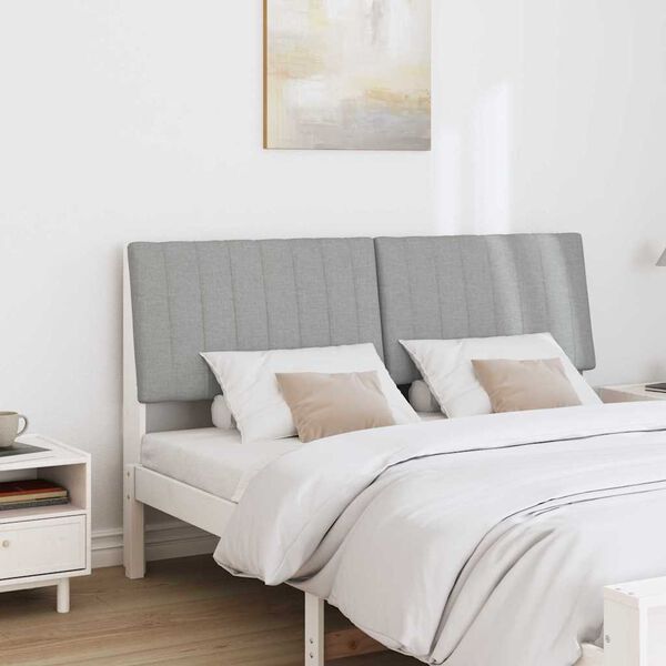 vidaXL Mīkstināts gultas galvgalis Gai&scaron;i pelēks 150 cm