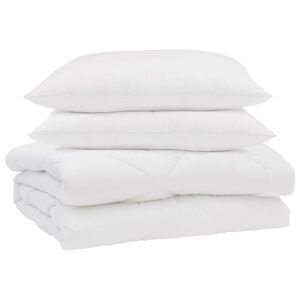vidaXL Vasaras segas ar spilvenu 3 pcs Balts Mikro&scaron;ķiedra