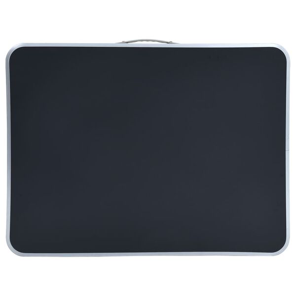 vidaXL saliekams kempinga galds, pelēks, metāla rāmis, 80x60 cm