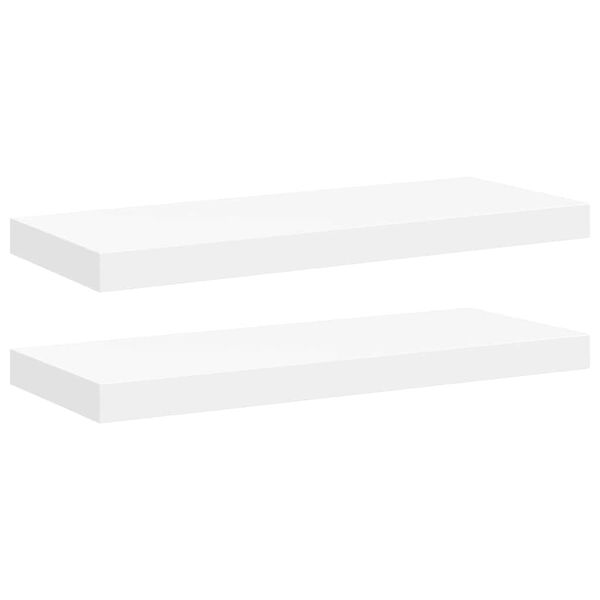 vidaXL sienas plaukti, 2 gab., balti, 60x23,5x3,8 cm, MDF