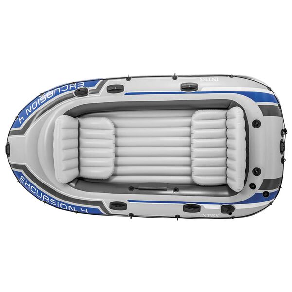 Intex piepū&scaron;amā laiva Excursion 4 ar motoru un kron&scaron;teinu