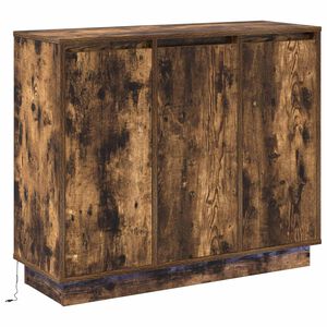 vidaXL LED sānu galds Dūmaka ozols 90 x 32 x 75 cm Inženierijas koks