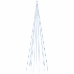 vidaXL Ziemassvētku egle karoga mastam, 732 vēsi baltas LED, 500 cm