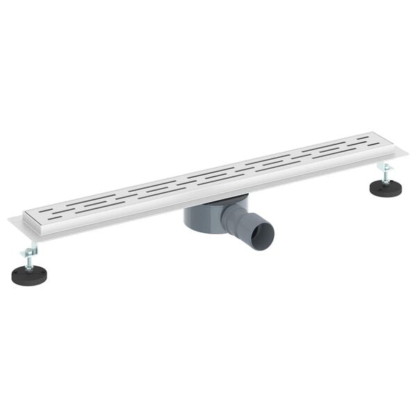 vidaXL Du&scaron;a noteka ar stikla vāku un 360&deg; sifonu Sudraba 70 cm