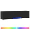 vidaXL TV skapis ar LED 165 x 34 x 40 cm Melns Inženierijas koks