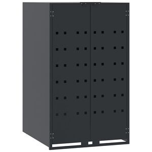 vidaXL atkritumu konteineru uzglabā&scaron;anas vieta vienai atkritumu tvertnei, antracīta krāsā, 69x79x117 cm, tērauds