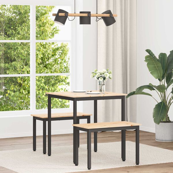 vidaXL Ēdamgalds Dabiska 70 x 70 x 75 cm Ciets priedes koks