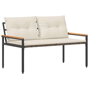 vidaXL Āra sols 2 -Seater 116 x 67,5 x 72 cm poliratāns Krēmbalta