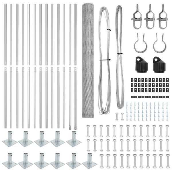 vidaXL Žoga āķis Sudraba 25 x 1,4 m (25 mm siets) Tērauds