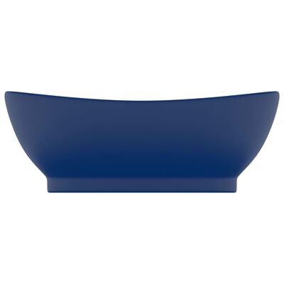 vidaXL izlietne, 58,5x39 cm, ovāla, matēta tumši zila keramika