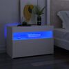 vidaXL naktsskapītis ar LED, 60x35x40 cm, balts, inženierijas koks
