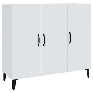 vidaXL kumode, balta, 90x34x80 cm, inženierijas koks