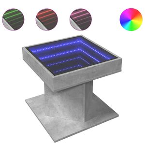 vidaXL kafijas galdiņ&scaron; ar LED, 50x50x45 cm, inženierijas koks