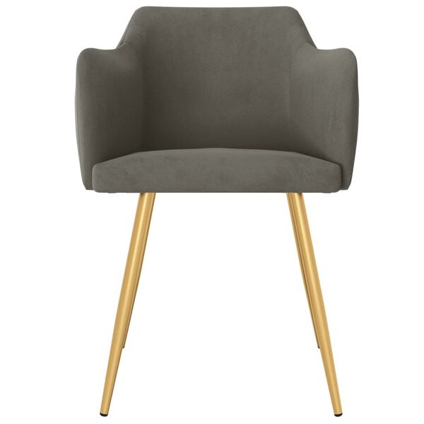 vidaXL virtuves krēsli, 2 gab., tum&scaron;i pelēks samts