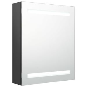 vidaXL vannasistabas skapītis ar spoguli un LED, pelēks, 50x14x60 cm
