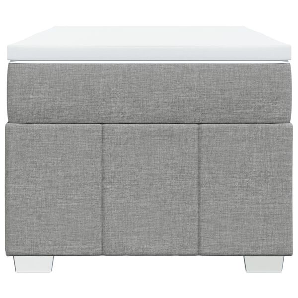 vidaXL atsperu gultas rāmis ar matraci, gai&scaron;i pelēka audums, 80x200 cm