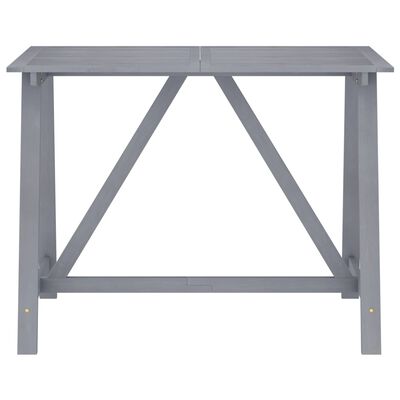 vidaXL dārza bāra galds, 140x70x104 cm, pelēks, akācijas masīvkoks