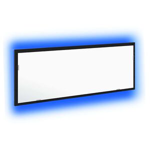 vidaXL LED vannas spogulis Melns ozolkoks 100 x 8,5 x 37 cm Stikls