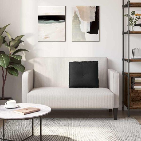 vidaXL Atpakaļ spilvens Melna 50 x 19 x 45 cm audums