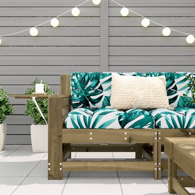 vidaXL dārza dīvāns ar matračiem, impregnēts priedes koks
