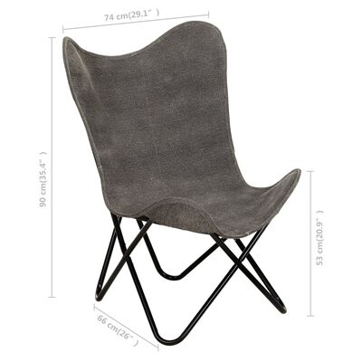 vidaXL tauriņa formas krēsls, antracītpelēks audums