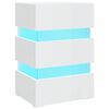 vidaXL naktsgaldiņ&scaron; ar LED, balts, 45x35x67 cm, inženierijas koks