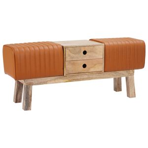 vidaXL sols 110 x 30 x 45 cm Īsta āda Brūna