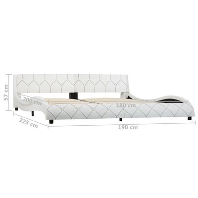 vidaXL gultas rāmis, balts, 180x200 cm, mākslīgā āda