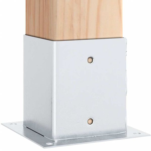 vidaXL Statu pamatnes Kvadrāts 12gb Sudrabs 121x121 mm Cinkots Tērauds