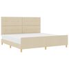 vidaXL Gultas rāmis ar galvas klāju Krēmkrāsa 200 x 200 cm audums