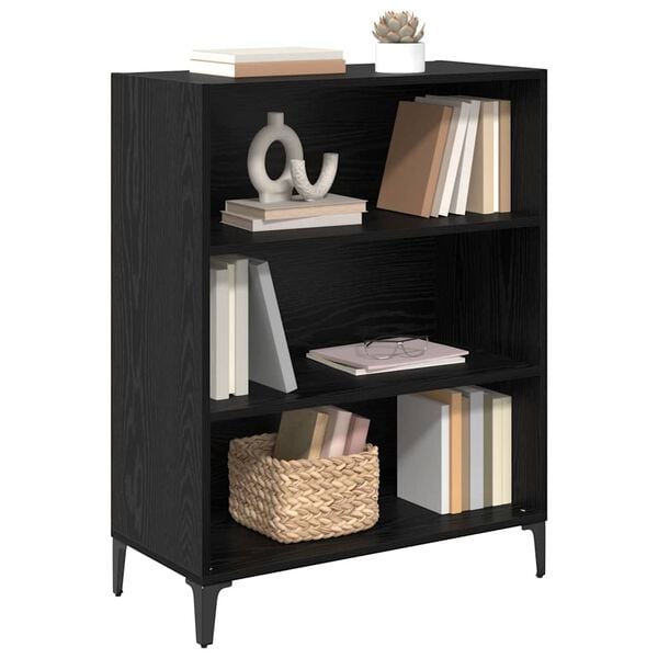 vidaXL Puse Melns ozolkoks 69,5 x 32,5 x 90 cm Inženierijas koks