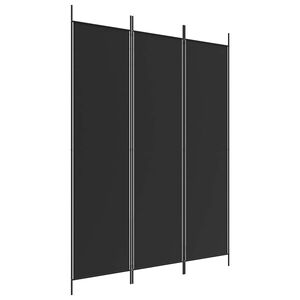 vidaXL 3-paneļu istabas aizslietnis, 150x200 cm, melns audums