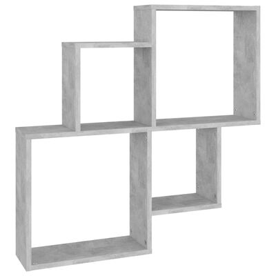 807263 vidaXL sienas kuba plaukts, betons pelēks 80x15x78,5 cm, skaidu plāksne