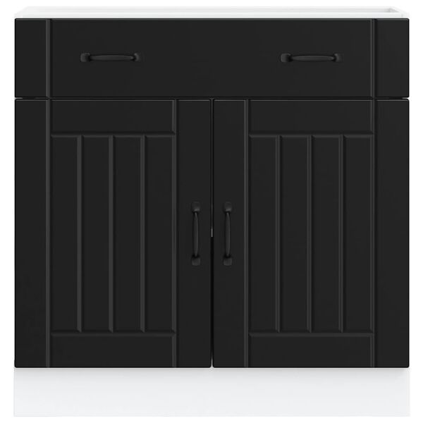 vidaXL virtuves apak&scaron;ējai skapītis, Lucca, melns, inženierijas koks