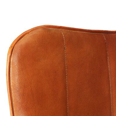 vidaXL atpūtas krēsls, dzeltenbrūna dabīgā āda