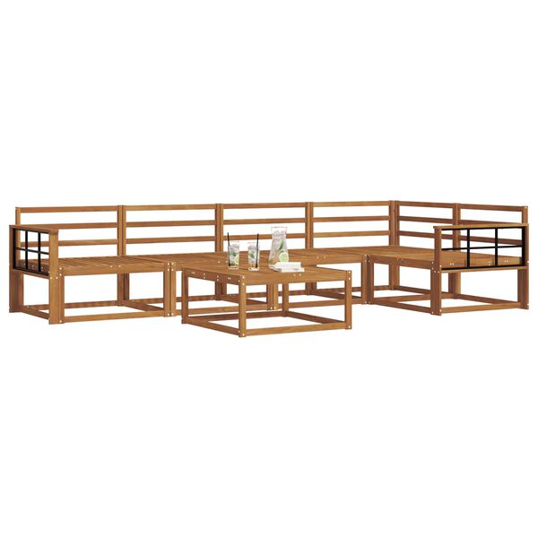 vidaXL Āra dīvānu komplekts 6 pcs Dabiska Cietā akācijas koks