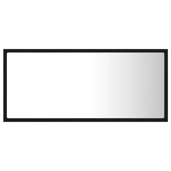 vidaXL vannasistabas spogulis, LED, melns, 90x8,5x37 cm, akrils