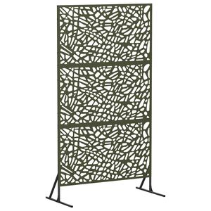 vidaXL Privātuma ekrāns 100 x 50 x 180 cm Tērauds Olīvu zaļ&scaron;