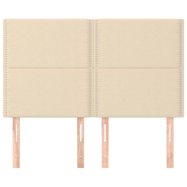 vidaXL galvgalis, krēmkrāsas, 144x5x118/128 cm, audums