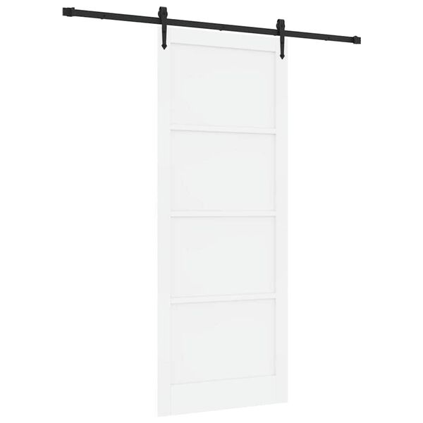 vidaXL Slīdo&scaron;ās durvis ORKDAL Balts 93 x 232 cm Ciets priedes koks