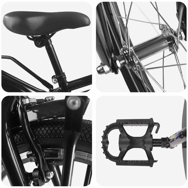 vidaXL Bērnu Velosipēds 18 Collas 5-7 gadiem Melna