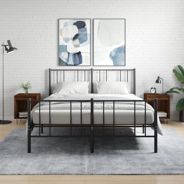 vidaXL naktsskapīši, 2 gab., ozolkoka, 40x35x50 cm, inženierijas koks