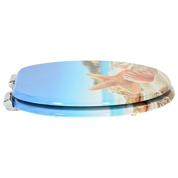 vidaXL Tualetes sēdeklis 2 pcs Jūras čaula 44 x 38 cm MDF plāksne