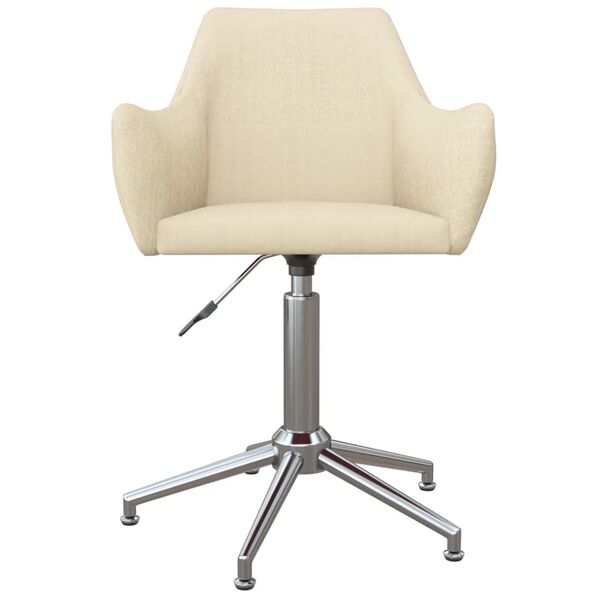 vidaXL grozāmi virtuves krēsli, 4 gab., krēmkrāsas audums