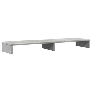 vidaXL monitora paliktnis, pelēks, 100x27x10 cm, inženierijas koks