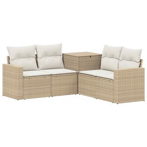 vidaXL Dīvānu komplekts 5 gab. Beige un krēmbalta